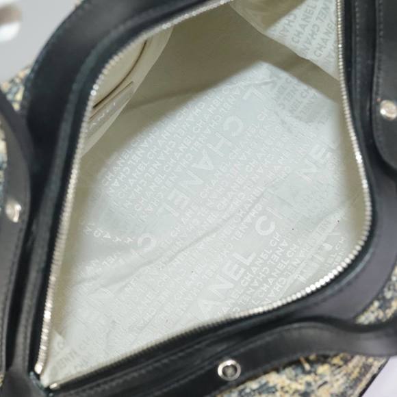 CHANEL Hand Bag Tweed Yellow Silver CC Auth bs19419 - Picture 10 of 16